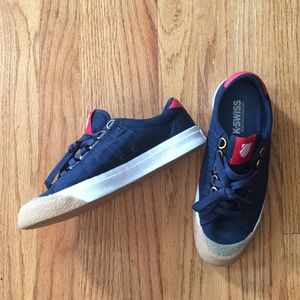 K-SWISS navy lace up sneakers